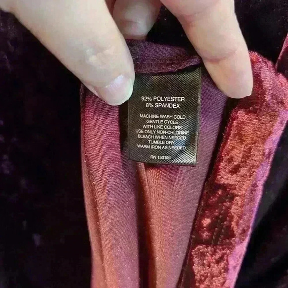 Signature Studios Burgundy Velvet Sleeveless Mock Neck Dress Woman Plus Size 2XL - Picture 4 of 8